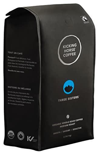 Kicking Horse Coffee, Three Sisters, Medium Roast, Whole Bean, 2.2 Pound - Certified Organic, Fairtrade, Kosher Coffee - SHOP NO2CO2