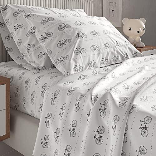 Kids Bikes Queen 4 Piece Sheet Set - Boys, Girls, Teens, Toddler - Easy Fit Deep Pockets - Breathable, Hotel Quality Bedding Sheets - Machine Washable - Wrinkle Free - Cute, Cozy, Soft - CGK Linens - SHOP NO2CO2