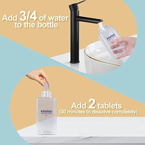 KIISIISO Hand Soap foam -1 Foaming Hand Wash Dispenser+10 Tablets Refill,Compostable Packaging,Fragrance Free Sustainable Cleaning Products,80 FL oz Total (Makes 10x 8 FL oz Bottles of Soap) - SHOP NO2CO2