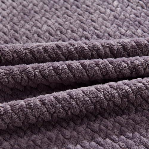 Kingole Flannel Fleece Luxury Throw Blanket, Lavender Purple Twin Size Jacquard Weave Pattern Cozy Couch/Bed Super Soft and Warm Plush Microfiber 350GSM (66 x 90 inches) - SHOP NO2CO2