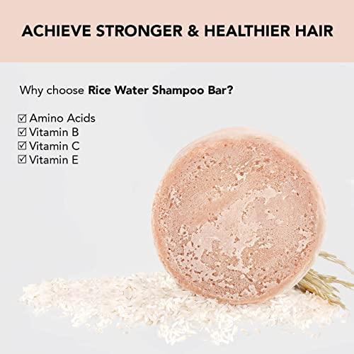 Kitsch Hair Growth | Rice Shampoo Bar for Strengthening | Helps Dry Hair | Made in US | All Natural | Moisturizing | Vegan Solid Shampoo Bar for Hair | Rice Water Shampoo Bar | Zero Waste, 3.2 oz - SHOP NO2CO2