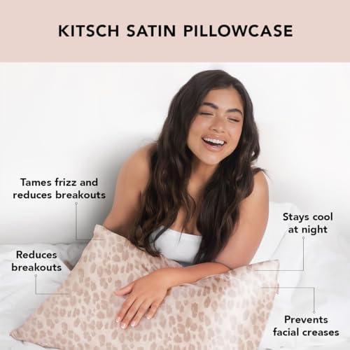 Kitsch Satin Pillowcase for Hair & Skin - Softer Than Silk Pillow Cases Cooling Satin Pillowcase with Zipper | Pillow Case Cover | Satin Pillow Cases King Size (Leopard, 2 Pack) - SHOP NO2CO2