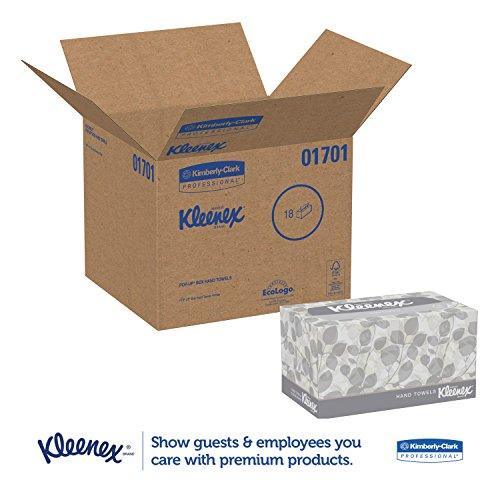 Kleenex® Hand Towels with Premium Absorbency Pockets (01701), Pop-Up Box, White, 18 Boxes / Case, 120 Hand Towels / Box, 2,160 Hand Towels / Case - SHOP NO2CO2