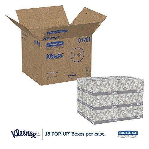 Kleenex® Hand Towels with Premium Absorbency Pockets (01701), Pop-Up Box, White, 18 Boxes / Case, 120 Hand Towels / Box, 2,160 Hand Towels / Case - SHOP NO2CO2