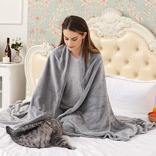 KMUSET Fleece Blanket Throw Size Grey Lightweight Super Soft Cozy Luxury Bed Blanket Microfiber Factory Shop - SHOP NO2CO2