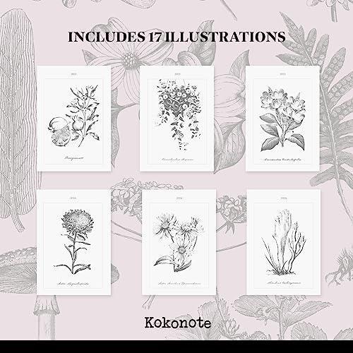 Kokonote Botanical 2024 Weekly Planner | 6.3" x 7.8" | August 2023 - December 2024 | Daily Weekly And Monthly Planner 2024 | Agenda 2024 Daily Planner | Hardcover Agenda With Planner Stickers | Stationery Gifts - SHOP NO2CO2