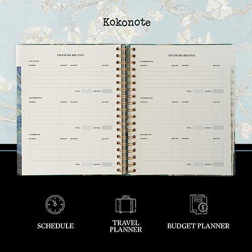 Kokonote Van Gogh Planner 2024 Weekly Planner | Big Size 8.3 x 9.8 inches | August 2023 - December 2024 | Daily Weekly And Monthly Planner 2024 | Hardcover Agenda With Planner Stickers - SHOP NO2CO2