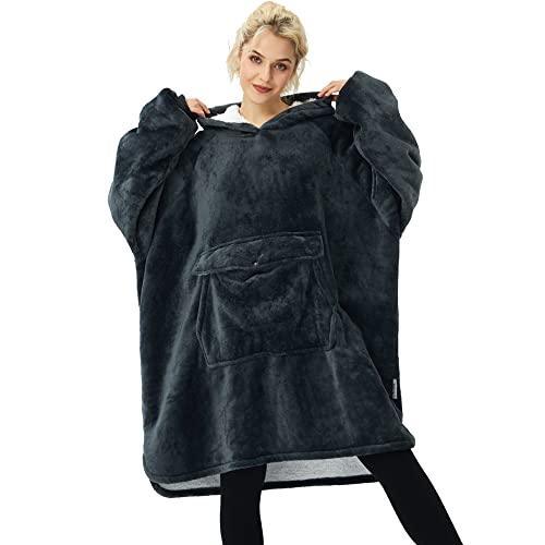 Krifey Wearable Blanket Hoodie, Oversized Sherpa Hooded as Birthday Gifts for Mom Women Girlfriend Men, Cozy Sweatshirt with Giant Pocket - SHOP NO2CO2