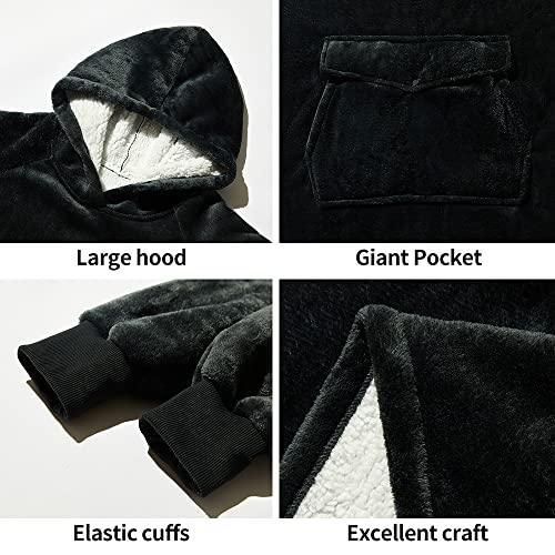 Krifey Wearable Blanket Hoodie, Oversized Sherpa Hooded as Birthday Gifts for Mom Women Girlfriend Men, Cozy Sweatshirt with Giant Pocket - SHOP NO2CO2