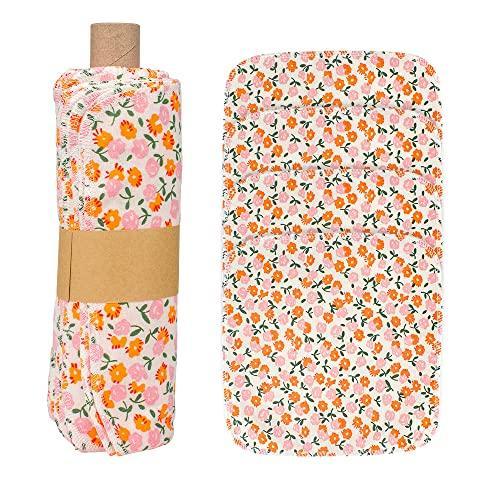 Kumebon Reusable Paper Towels Washable Roll - 25 Pack 100% Cotton Prints Cloth Paper Towels for Kitchen Paperless Paper Towels Zero Waste Products Alternative Paper Towels Alternative - SHOP NO2CO2