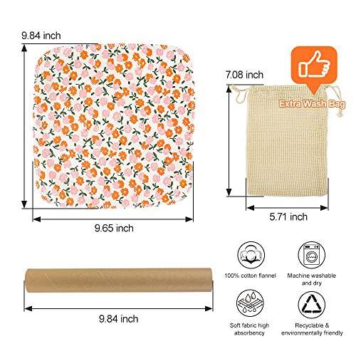 Kumebon Reusable Paper Towels Washable Roll - 25 Pack 100% Cotton Prints Cloth Paper Towels for Kitchen Paperless Paper Towels Zero Waste Products Alternative Paper Towels Alternative - SHOP NO2CO2