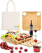 Kunaboo Bamboo Cheese Tray -Sangria Red-Cheese Board with Knife Set -Free Travel Canvas Bag-Cheese Boards Gift Set - SHOP NO2CO2