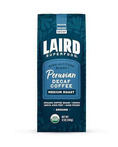 Laird Superfood Peruvian Medium Roast Decaffeinated Ground Coffee, Chemical-Free Decaf Swiss Water Processed Ground Coffee, Gluten-Free, Dairy-Free, Non-GMO, Paleo, Keto Friendly, 12 oz. Bag - SHOP NO2CO2