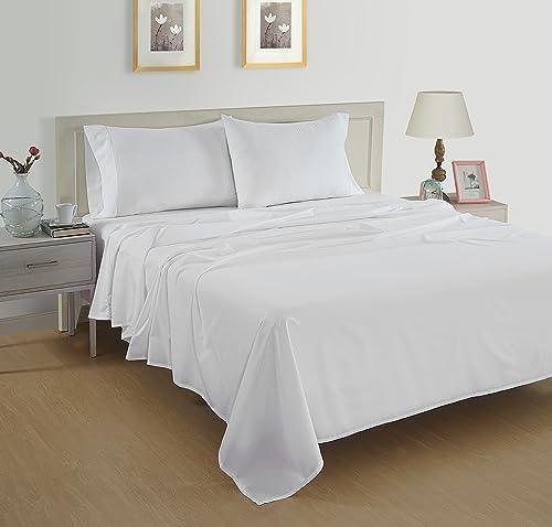 LANE LINEN 100% Organic Cotton White Twin Sheets Set, 3-Piece Pure Organic Cotton Percale Sheets,Twin Sheets, Ultra Soft Bedding Sheets, Fits Mattress Upto 15" Deep - White - SHOP NO2CO2