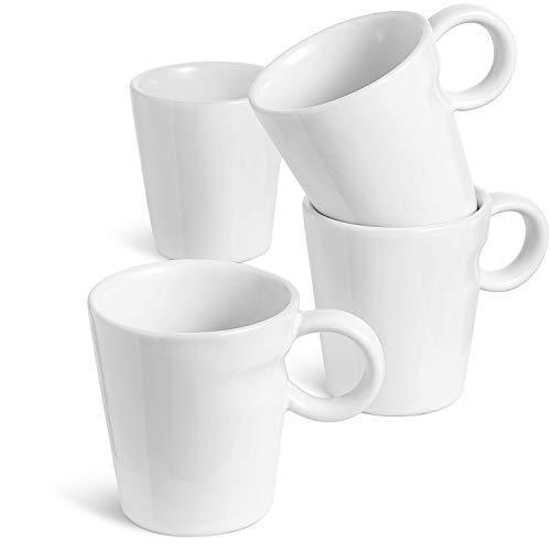 LE TAUCI 5 Ounce Espresso Mugs, Designed for Espresso, Lungo and Tea, Ceramic Stackable Coffee Cup Perfect for Espresso Machine and Coffee Maker, Set of 4, White - SHOP NO2CO2