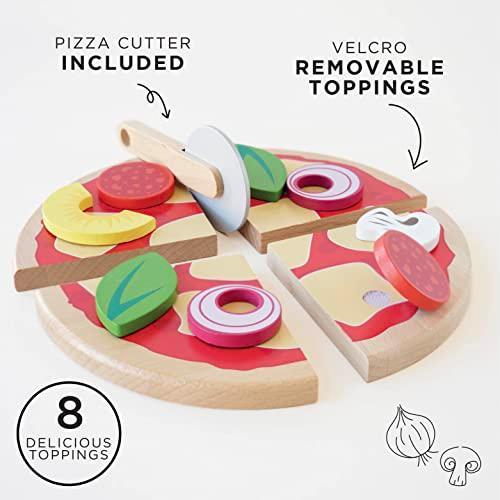 Le Toy Van - Childrens Wood Pretend Play Food | Wooden Honeybake Pizza Pretend Food Toy Playset | Toy Kitchen Accessories Play Food Role Play Toy (TV279) - SHOP NO2CO2