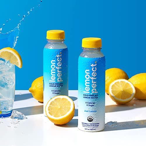 Lemon Perfect, Hydrating Organic Lemon Water, Zero Sugar, Flavored Water, Squeezed from Real Fruit, Plastic Neutral, No Artificial Ingredients, Original Lemon (12oz Bottles) 12pk - SHOP NO2CO2