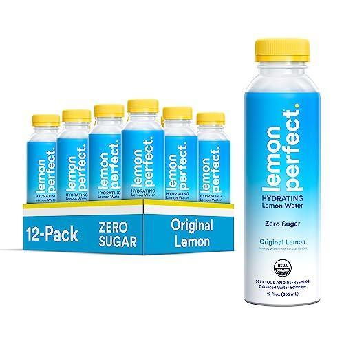 Lemon Perfect, Hydrating Organic Lemon Water, Zero Sugar, Flavored Water, Squeezed from Real Fruit, Plastic Neutral, No Artificial Ingredients, Original Lemon (12oz Bottles) 12pk - SHOP NO2CO2