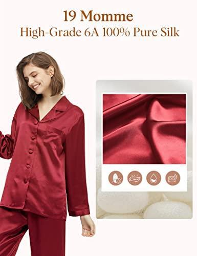 LilySilk Silk Pajamas for Women Pure Full Length Long 22 Momme 100% Mulberry Silk Luxury - SHOP NO2CO2