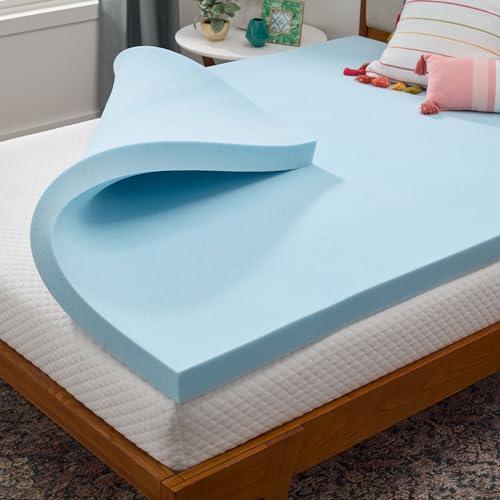 Linenspa 3 Inch Gel Infused Memory Foam Mattress Topper – Cooling Mattress Pad – Ventilated and Breathable – CertiPUR Certified - Full - SHOP NO2CO2