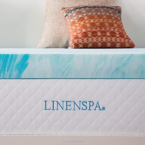 LINENSPA 4 Inch Gel Swirl Memory Foam Mattress Topper – Cooling Gel Infused – Pressure Relieving – CertiPUR Certified - Queen - SHOP NO2CO2