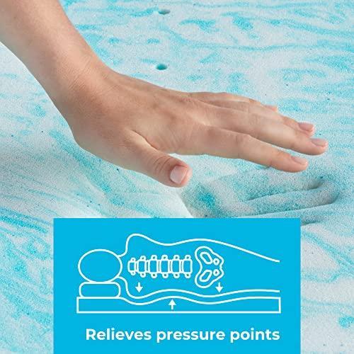 LINENSPA 4 Inch Gel Swirl Memory Foam Mattress Topper – Cooling Gel Infused – Pressure Relieving – CertiPUR Certified - Queen - SHOP NO2CO2