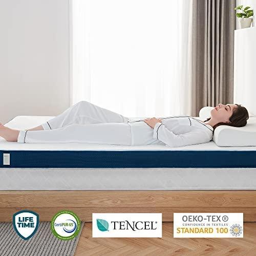 LINSY LIVING Firm King Mattress Topper, Gel-Infused Memory Foam for Pressure Relief, Removable and Washable Tencel™ Cover, CertiPUR-US Certified, Oeko-TEX, 3 Inces - SHOP NO2CO2