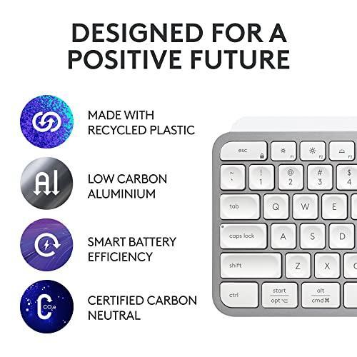 Logitech MX Keys S Wireless Keyboard, Low Profile Quiet Typing, Backlighting, Bluetooth, USB C Rechargeable for Windows PC, Linux, Chrome, Mac - Pale Grey With Free Adobe Creative Cloud Subscription - SHOP NO2CO2