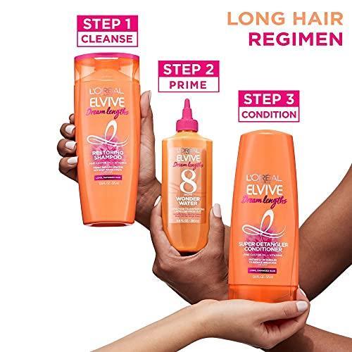 L'Oreal Paris Elvive Dream Lengths Super Detangling Conditioner with Fine Castor Oil and Vitamins B3 and B5 for Long, Damaged Hair, Instantly Detangles to Reduce Breakage With System, 12.6 Fl Oz - SHOP NO2CO2