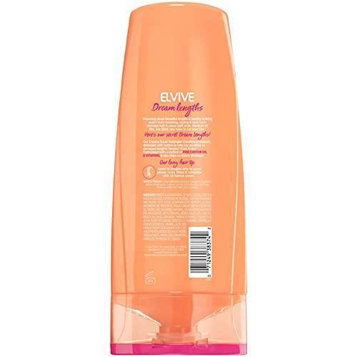 L'Oreal Paris Elvive Dream Lengths Super Detangling Conditioner with Fine Castor Oil and Vitamins B3 and B5 for Long, Damaged Hair, Instantly Detangles to Reduce Breakage With System, 12.6 Fl Oz - SHOP NO2CO2