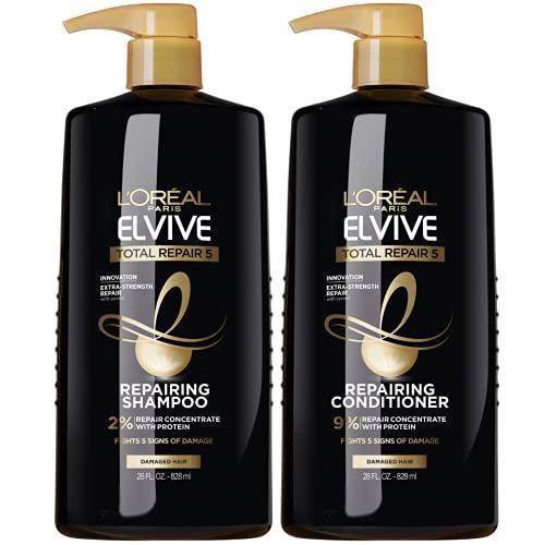 L'Oreal Paris Elvive Total Repair 5 Repairing Shampoo and Conditioner for Damaged Hair, 28 Ounce (Set of 2) - SHOP NO2CO2