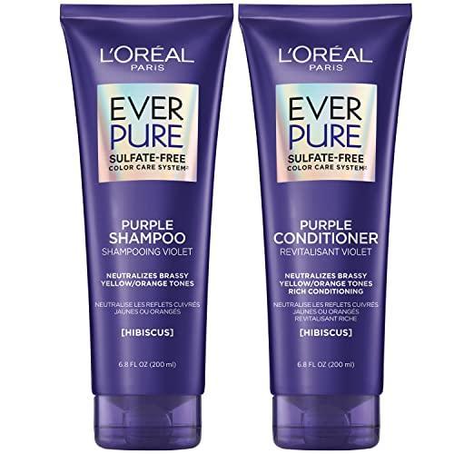 L'Oreal Paris Sulfate Free Purple Shampoo and Conditioner Set for blonde hair, EverPure 1 kit - SHOP NO2CO2