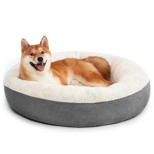 Love's cabin Round Donut Cat and Dog Cushion Bed, 30in Pet Bed for Cats or Small Dogs, Anti-Slip & Water-Resistant Bottom, Super Soft Durable Fabric Pet beds, Washable Luxury Cat & Dog Bed Grey - SHOP NO2CO2