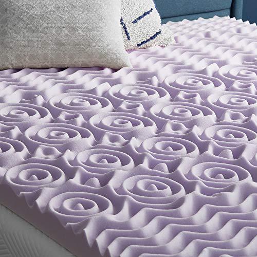 Lucid 3 Inch Mattress Topper California King – Memory Foam Mattress Topper California King – 5 Zone Lavender Infusion – CertiPur Certified Foam - SHOP NO2CO2