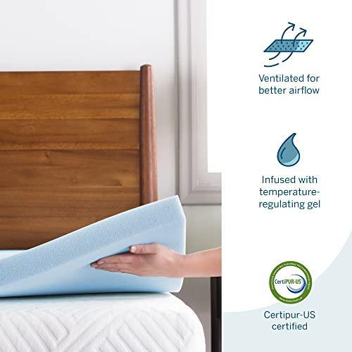 Lucid 3 Inch Mattress Topper Queen - Gel Infused Memory Foam – Memory Foam Mattress Topper Queen – Ventilated Design – CertiPur Certified - SHOP NO2CO2