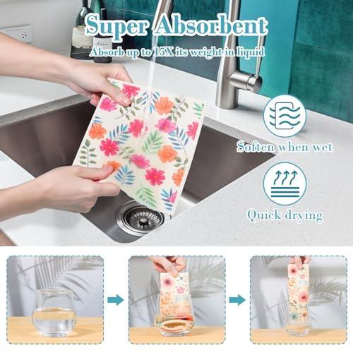 Lucomb Swedish Dishcloths for Kitchen Dishes, 8 Pack Reusable Cleaning Cloths Replace Paper Towels Swedish Towels Cleaning Rags Eco Friendly Biodegradable for Home Office Wipes - SHOP NO2CO2