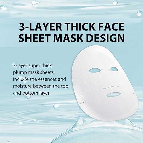 Lululun 32pcs Facial Sheet Mask, Moisturizing Face Mask Sheet & Anti Aging Face Mask Pack Set for Beauty Skincare, PRECIOUS RED - SHOP NO2CO2