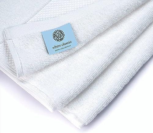 Luxury White Bath Towel Set - Combed Cotton Hotel Quality Absorbent 8 Piece Towels | 2 Bath Towels 700GSM | 2 Hand Towels | 4 Washcloths [Worth $72.95] 8Pc | White - SHOP NO2CO2