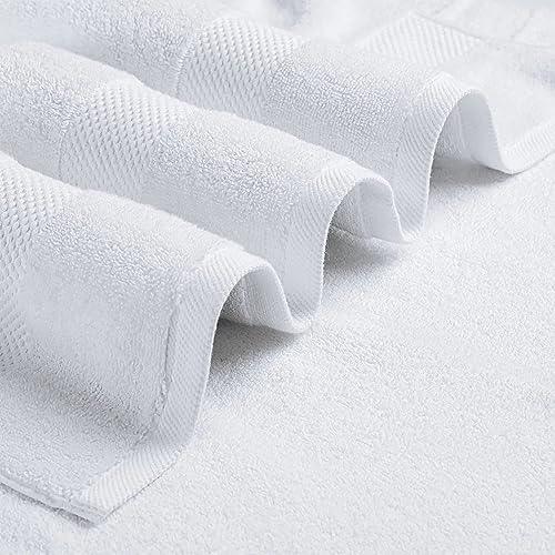 Luxury White Bath Towel Set - Combed Cotton Hotel Quality Absorbent 8 Piece Towels | 2 Bath Towels 700GSM | 2 Hand Towels | 4 Washcloths [Worth $72.95] 8Pc | White - SHOP NO2CO2