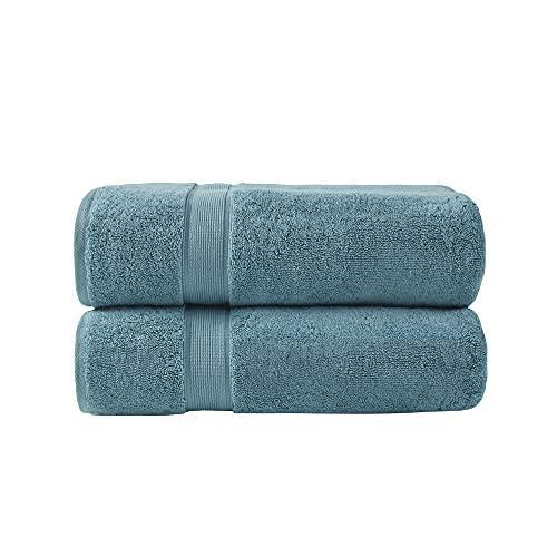 MADISON PARK SIGNATURE 800GSM 100% Cotton Luxurious Bath Towel Set Highly Absorbent, Quick Dry, Hotel & Spa Quality for Bathroom, Bath Sheet 34" x 68", Aqua 2 Piece - SHOP NO2CO2