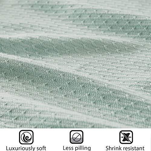 Madison Park Soft Certified 100% Egyptian Cotton Breathable Cozy Blanket, Premium Waffle Knit Classic Design, Luxury All Season Lightweight Cover for Bed, Couch and Sofa, Seafoam Full/Queen(90"x90") - SHOP NO2CO2