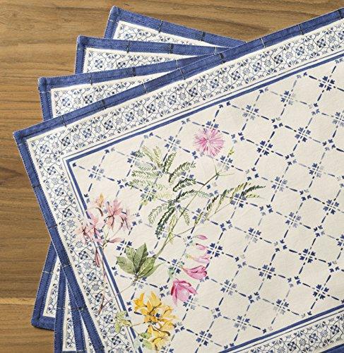 Maison d' Hermine Cloth Placemat 100% Cotton Set of 4 Decorative Washable Place Mats Table Placemat, Dining, Kitchen, Parties & Camping, Faience - Spring/Summer - SHOP NO2CO2