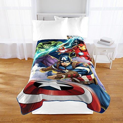 Marvel Avengers Blue Circle Fleece Plush Blanket, 62 x 90/Twin - SHOP NO2CO2