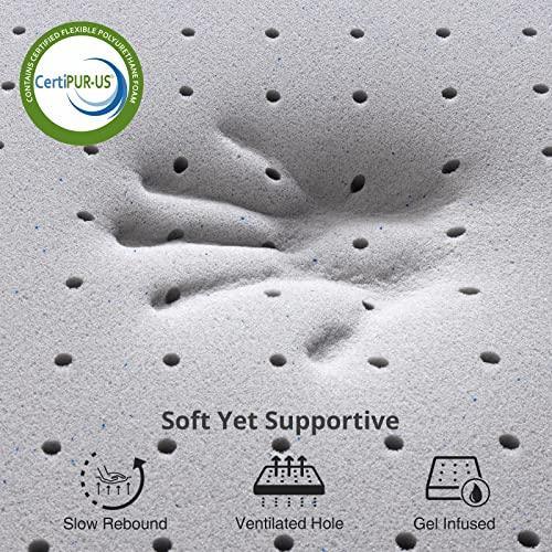 Maxzzz 3 Inch Mattress Topper Full,Gel Memory Foam Mattress Topper Double Bed Topper for Soft & Cooling Sleep, Pressure Relieve, CertiPUR-US Certified - SHOP NO2CO2