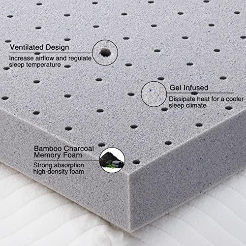 Maxzzz 3 Inch Mattress Topper Full,Gel Memory Foam Mattress Topper Double Bed Topper for Soft & Cooling Sleep, Pressure Relieve, CertiPUR-US Certified - SHOP NO2CO2