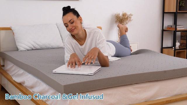 Maxzzz 3 Inch Mattress Topper Full,Gel Memory Foam Mattress Topper Double Bed Topper for Soft & Cooling Sleep, Pressure Relieve, CertiPUR-US Certified - SHOP NO2CO2