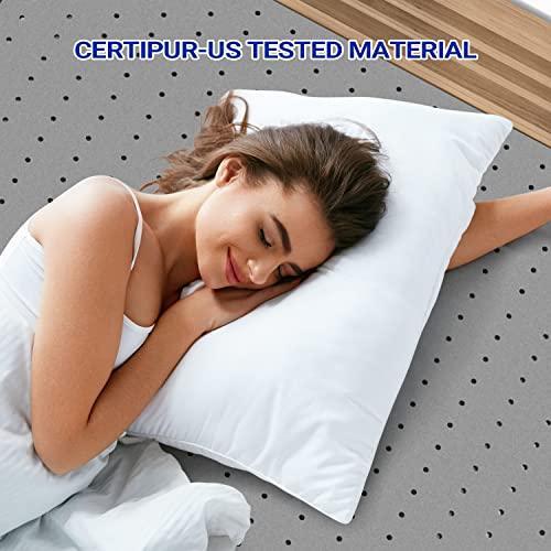 Maxzzz 3 Inch Memory Foam Mattress Topper Full Size, Medium Firm Bamboo Bed Mattress Topper, Ventilated Mattress Pad CertiPUR-US Certified Plush - SHOP NO2CO2