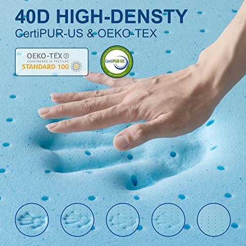 Maxzzz 3 Inch Queen Memory Foam Mattress Topper, High Density Frim Gel Bed Mattress Topper with Removable Washable Cover, Certipur-Us & Oeko-Tex Certified - SHOP NO2CO2