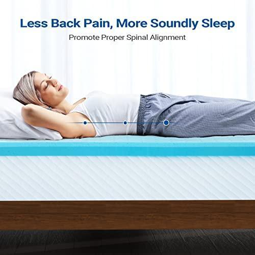 Maxzzz 3 Inch Twin Mattress Topper - Cool Gel Memory Foam Mattress Topper Extra Firm Bed Topper, Hard Mattress Topper for Back Pain Relief, CertiPUR-US Certified - SHOP NO2CO2