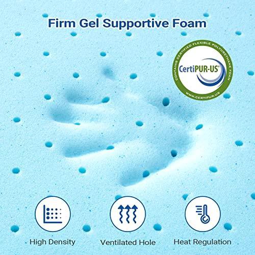 Maxzzz 3 Inch Twin Mattress Topper - Cool Gel Memory Foam Mattress Topper Extra Firm Bed Topper, Hard Mattress Topper for Back Pain Relief, CertiPUR-US Certified - SHOP NO2CO2